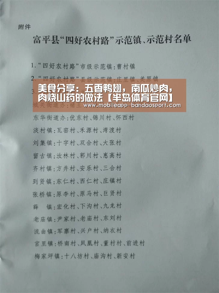 美食分享:五香鸭翅,南瓜炒肉,肉烧山药的做法【半岛体育官网】(图4) 半岛体育